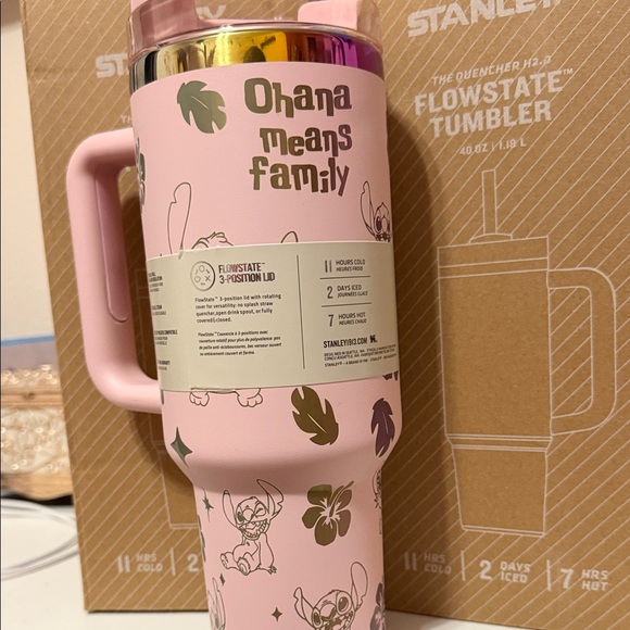 Stanley Pink - Stitch theme-  engraved 40oz Tumbler - Picture 2 of 6
